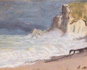 克劳德 莫奈 : Etretat - Amont Cliff, Rough Weather